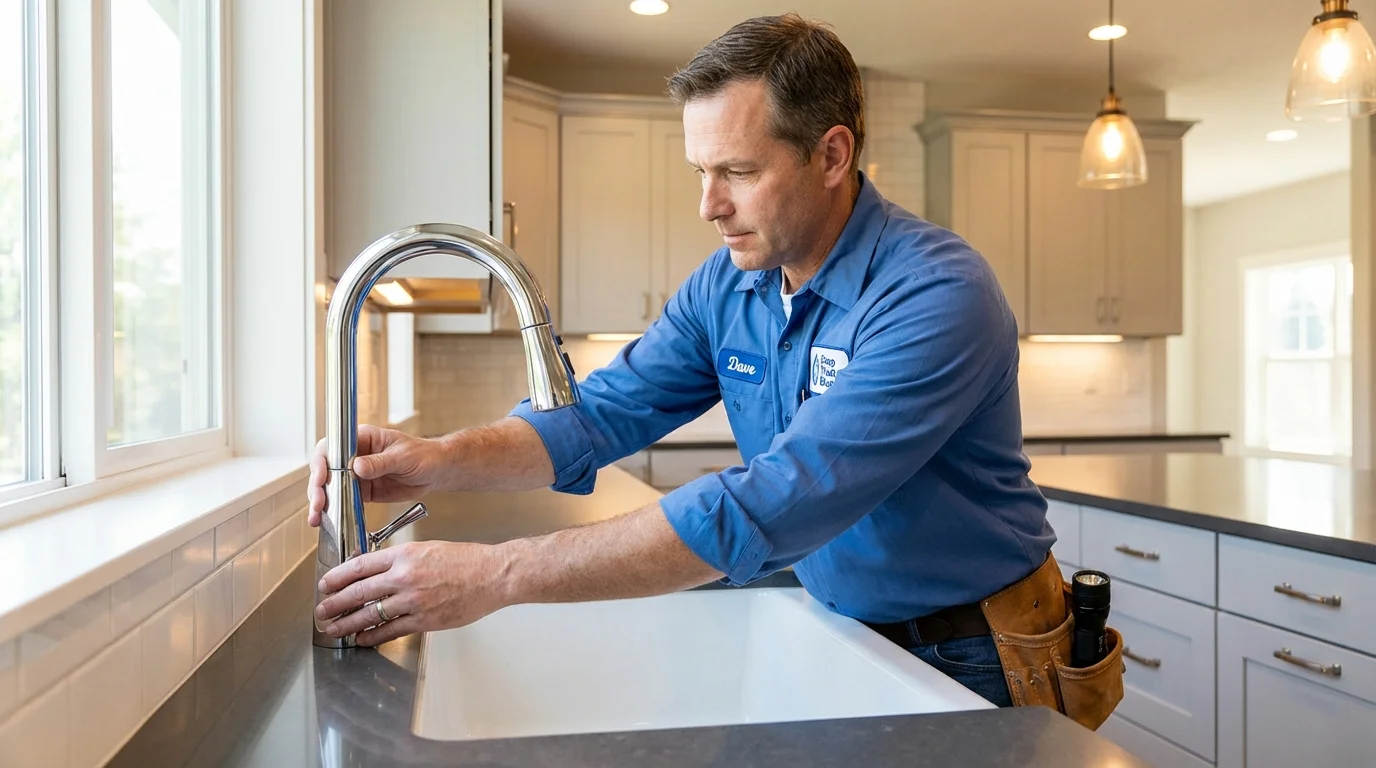 Kitchen faucet installation by Johns Plumbing LLC in Clemmons
